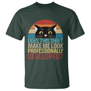 Vintage Black Cat T Shirt Does This Shirt Make Me Look Professionally Developed