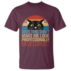 Vintage Black Cat T Shirt Does This Shirt Make Me Look Professionally Developed