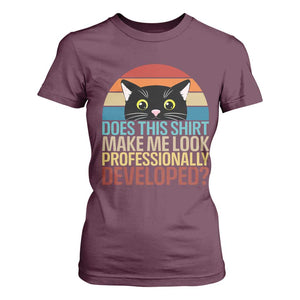 Vintage Black Cat T Shirt For Women Does This Shirt Make Me Look Professionally Developed