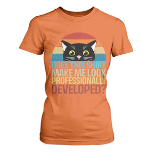 Vintage Black Cat T Shirt For Women Does This Shirt Make Me Look Professionally Developed