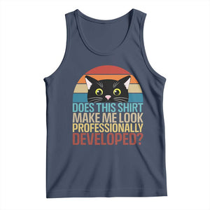 Vintage Black Cat Tank Top Does This Shirt Make Me Look Professionally Developed