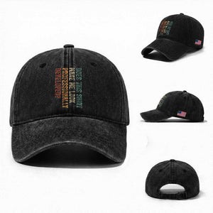 Does This Make Me Look Professionally Developed Washed Cotton Baseball Cap Funny Sarcastic