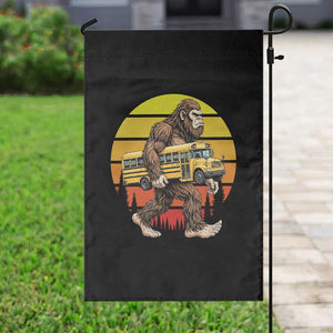 Funny Bigfoot School Bus Lover Garden Flag Sasquatch Back To School Vintage Gift