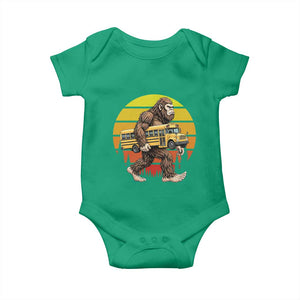 Funny Bigfoot School Bus Lover Baby Onesie Sasquatch Back To School Vintage Gift