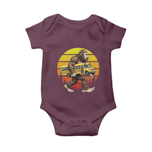 Funny Bigfoot School Bus Lover Baby Onesie Sasquatch Back To School Vintage Gift