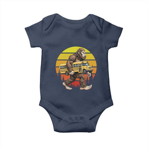 Funny Bigfoot School Bus Lover Baby Onesie Sasquatch Back To School Vintage Gift