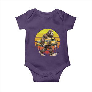 Funny Bigfoot School Bus Lover Baby Onesie Sasquatch Back To School Vintage Gift