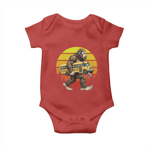 Funny Bigfoot School Bus Lover Baby Onesie Sasquatch Back To School Vintage Gift