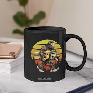 Funny Bigfoot School Bus Lover Coffee Mug Sasquatch Back To School Vintage Gift TS12 Print Your Wear
