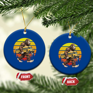 Funny Bigfoot School Bus Lover Ceramic Ornament Sasquatch Back To School Vintage Gift