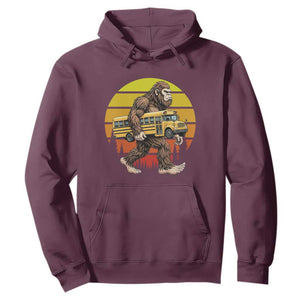 Funny Bigfoot School Bus Lover Hoodie Sasquatch Back To School Vintage Gift