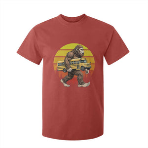 Funny Bigfoot School Bus Lover T Shirt For Kid Sasquatch Back To School Vintage Gift