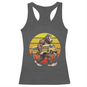 Funny Bigfoot School Bus Lover Racerback Tank Top Sasquatch Back To School Vintage Gift