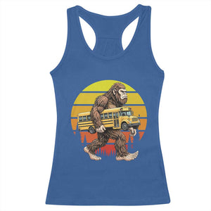 Funny Bigfoot School Bus Lover Racerback Tank Top Sasquatch Back To School Vintage Gift