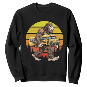 Funny Bigfoot School Bus Lover Sweatshirt Sasquatch Back To School Vintage Gift