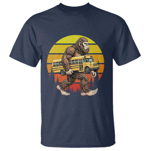Funny Bigfoot School Bus Lover T Shirt Sasquatch Back To School Vintage Gift