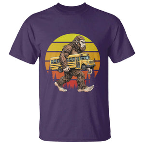 Funny Bigfoot School Bus Lover T Shirt Sasquatch Back To School Vintage Gift