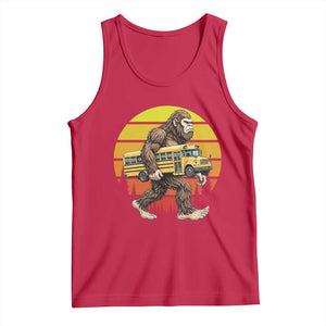 Funny Bigfoot School Bus Lover Tank Top Sasquatch Back To School Vintage Gift