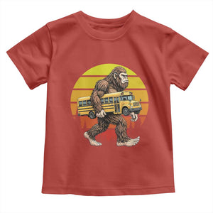 Funny Bigfoot School Bus Lover Toddler T Shirt Sasquatch Back To School Vintage Gift
