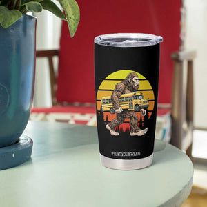 Funny Bigfoot School Bus Lover Tumbler Cup Sasquatch Back To School Vintage Gift TS12 Print Your Wear