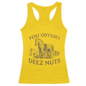 Funny You Odyssey Deez Nuts Trojan Horse Racerback Tank Top Ancient Greek History Meme Humor Gift