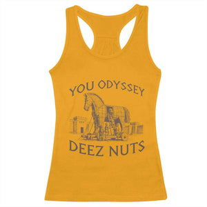 Funny You Odyssey Deez Nuts Trojan Horse Racerback Tank Top Ancient Greek History Meme Humor Gift