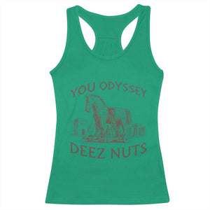 Funny You Odyssey Deez Nuts Trojan Horse Racerback Tank Top Ancient Greek History Meme Humor Gift
