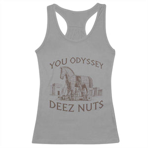 Funny You Odyssey Deez Nuts Trojan Horse Racerback Tank Top Ancient Greek History Meme Humor Gift