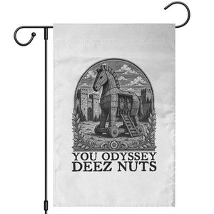 Funny You Odyssey Deez Nuts Trojan Horse Garden Flag Ancient Greek History Gift