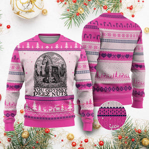 Funny You Odyssey Deez Nuts Trojan Horse Ugly Christmas Sweater Ancient Greek History Gift