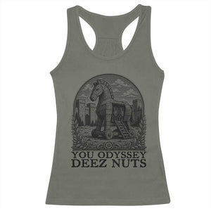 Funny You Odyssey Deez Nuts Trojan Horse Racerback Tank Top Ancient Greek History Gift