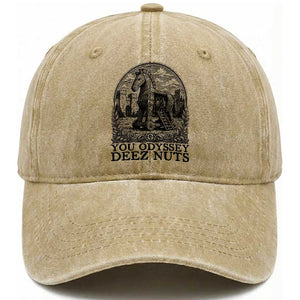 Funny You Odyssey Deez Nuts Trojan Horse Washed Cotton Baseball Cap Ancient Greek History Gift