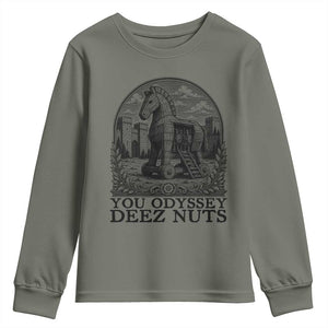 Funny You Odyssey Deez Nuts Trojan Horse Youth Sweatshirt Ancient Greek History Gift