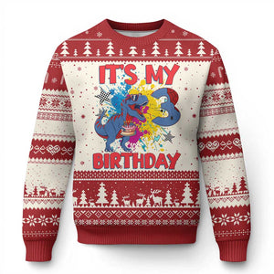 Dino Spider Its My 3rd Birthday Ugly Christmas Sweater Dinosaur Gift For Boys