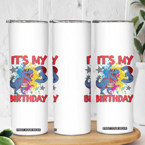 Dino Spider Its My 3rd Birthday Skinny Tumbler Dinosaur Gift For Boys TS12 Print Your Wear