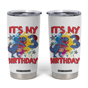 Dino Spider Its My 3rd Birthday Tumbler Cup Dinosaur Gift For Boys TS12 White Print Your Wear