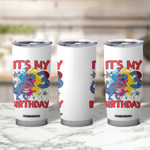 Dino Spider Its My 3rd Birthday Tumbler Cup Dinosaur Gift For Boys TS12 Print Your Wear