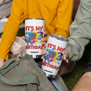 Dino Spider Its My 3rd Birthday Tumbler Cup Dinosaur Gift For Boys TS12 Print Your Wear