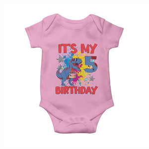 Dino Spider Its My 5th Birthday Baby Onesie Dinosaur Gift For Boys