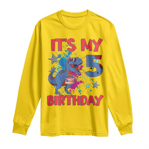 Dino Spider Its My 5th Birthday Long Sleeve Shirt Dinosaur Gift For Boys