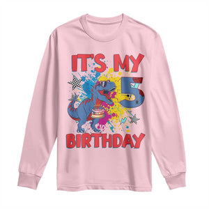 Dino Spider Its My 5th Birthday Long Sleeve Shirt Dinosaur Gift For Boys