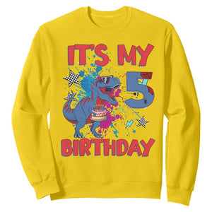 Dino Spider Its My 5th Birthday Sweatshirt Dinosaur Gift For Boys
