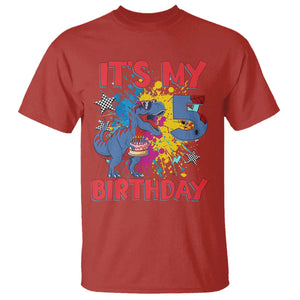 Dino Spider Its My 5th Birthday T Shirt Dinosaur Gift For Boys