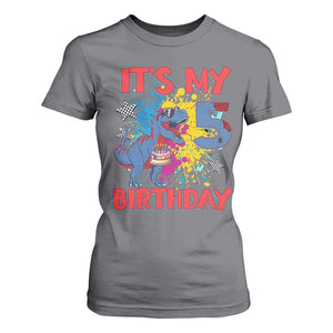 Dino Spider Its My 5th Birthday T Shirt For Women Dinosaur Gift For Boys