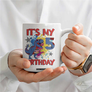 Dino Spider Its My 5th Birthday Coffee Mug Dinosaur Gift For Boys TS12 Print Your Wear