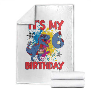 Dino Spider Its My 6th Birthday Throw Blanket Dinosaur Gift For Boys