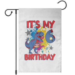 Dino Spider Its My 6th Birthday Garden Flag Dinosaur Gift For Boys