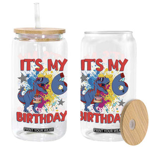 Dino Spider Its My 6th Birthday Glass Can Dinosaur Gift For Boys TS12 Print Your Wear