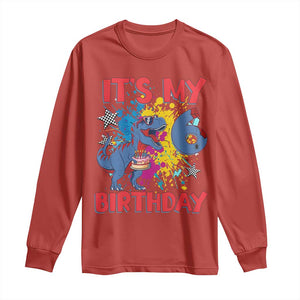 Dino Spider Its My 6th Birthday Long Sleeve Shirt Dinosaur Gift For Boys