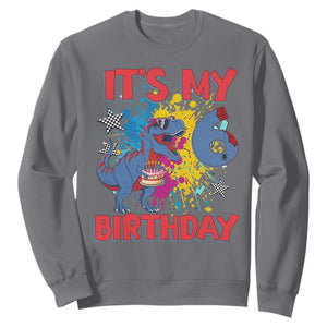 Dino Spider Its My 6th Birthday Sweatshirt Dinosaur Gift For Boys